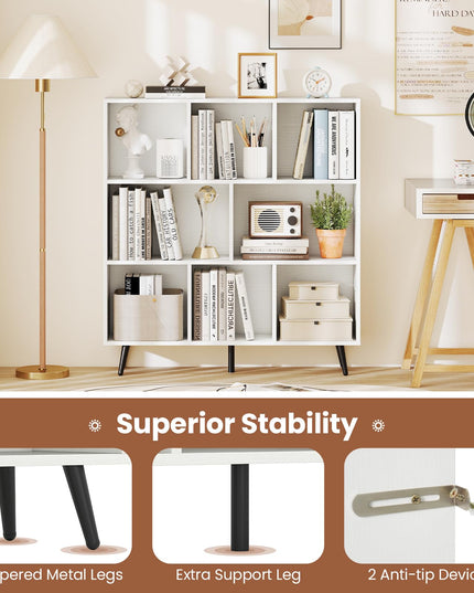 Giantex 8-Cube Bookcase 3-Tier Modern Bookshelf (39.5" x 9.5" x 42")
