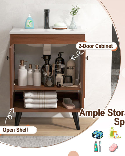 Giantex Bathroom Vanities with Vessel Sink - Bathroom Sink Cabinet with Doors