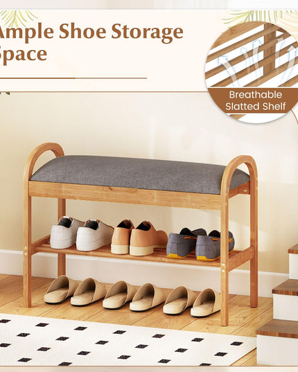 Banc porte-chaussures Giantex avec coussin rembourré pour le salon