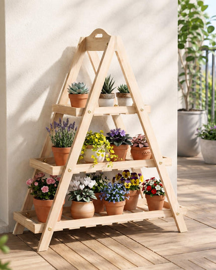 Giantex 3-Tier Plant Stand Indoor w/ Slatted Shelves