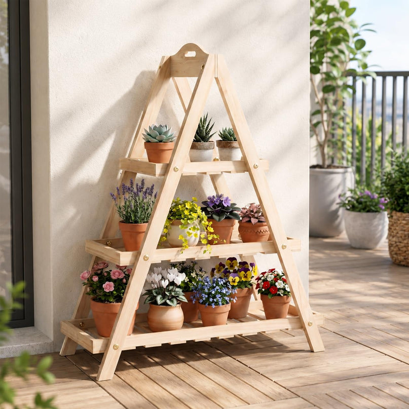 Giantex 3-Tier Plant Stand Indoor w/ Slatted Shelves