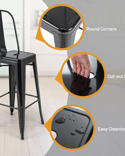 Giantex Metal Bar Stools Set of 4