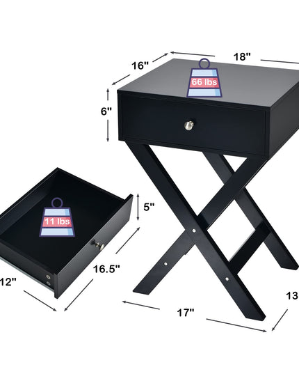 X-Shaped End Table, Modern Sofa Side Table