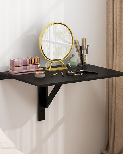 Giantex Wall Mounted Folding Table, 31.5" x 23.5" Wood Murphy Desk Drop-Leaf Table