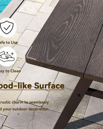 Giantex Outdoor Patio Dining Table with 1.93” Umbrella Hole