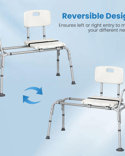 Giantex Sliding Tub Transfer Bench for Bathtub with Adjustable Height