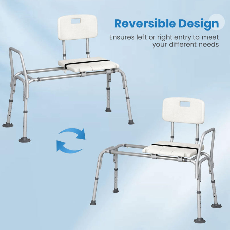 Giantex Sliding Tub Transfer Bench for Bathtub with Adjustable Height
