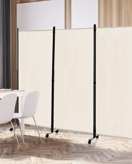 Giantex 3 Panel Room Divider with Wheels, 103''W x 71''H Folding Privacy Screen