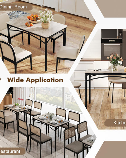 Giantex 43" x 28" Dining Table with Large Faux Marble Tabletop