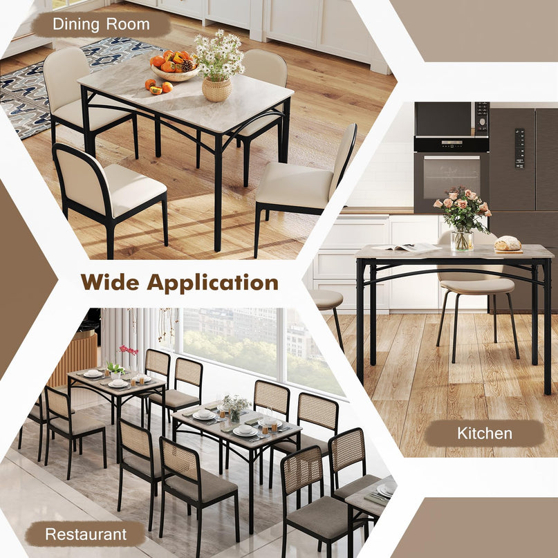 Giantex 43" x 28" Dining Table with Large Faux Marble Tabletop