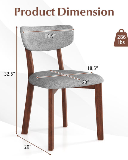Giantex Wood Dining Chairs Set of 2, Farmhouse Wooden Dining Room Chair with Cushion Seat