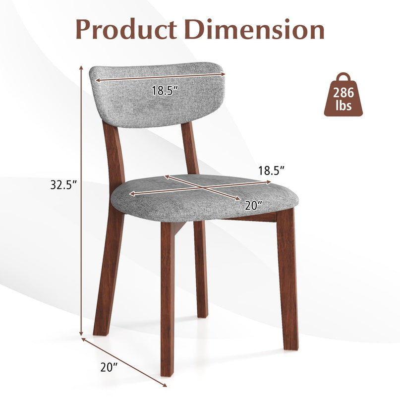 Giantex Wood Dining Chairs Set of 2, Farmhouse Wooden Dining Room Chair with Cushion Seat