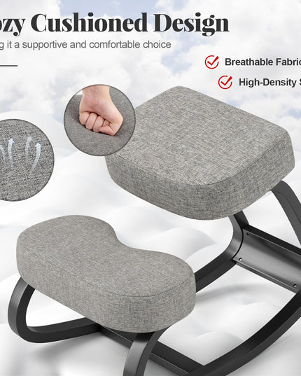 Giantex Ergonomic Kneeling Chair, Rocking Posture Chair with Padded Cushion