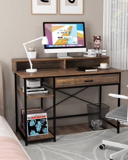 Giantex Computer Desk with Monitor Shelf