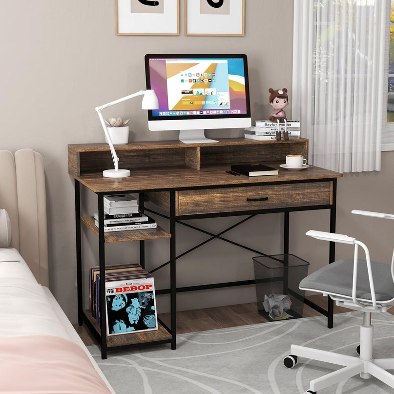 Giantex Computer Desk with Monitor Shelf