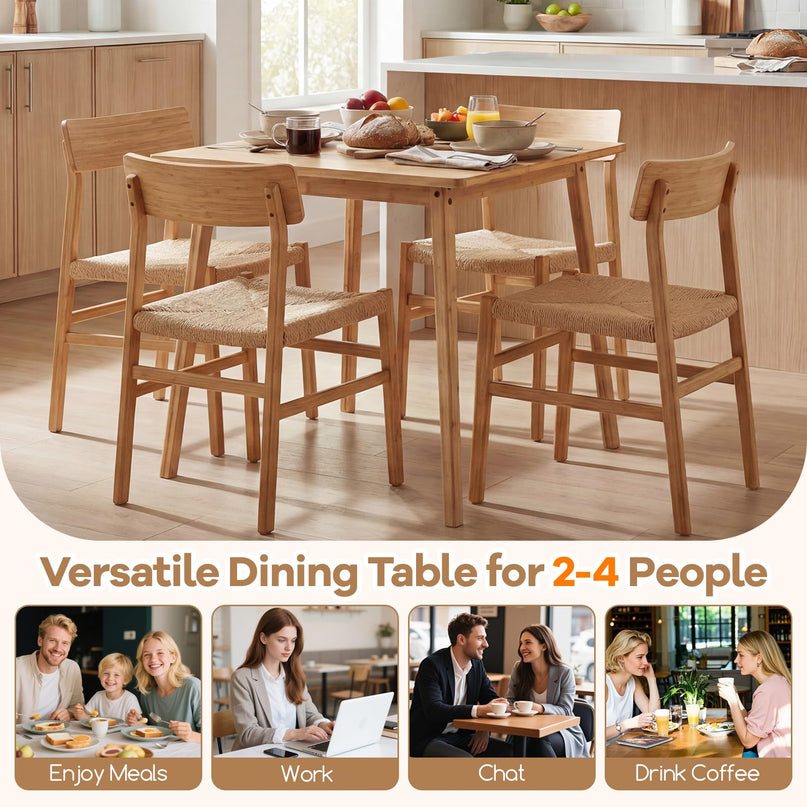Table à manger Giantex en bambou de 27,5 pouces pour 2 à 4 personnes