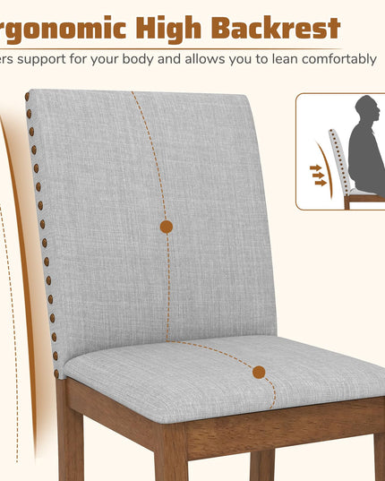 Giantex Upholstered Dining Chairs Set for Restaurant