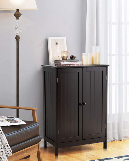Giantex Storage Cabinet with Doors and Shelves - Freestanding Storage Organizer with Anti-Tipping Device
