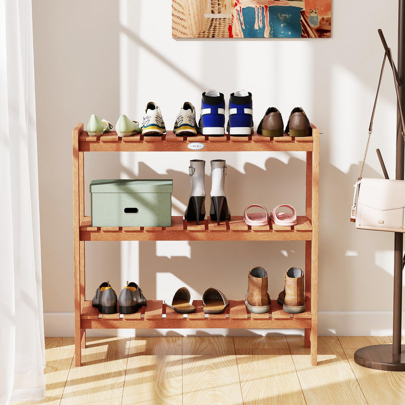 Giantex 3-Tier Solid Wood Plant Stand Wooden Flower Pot Display Rack