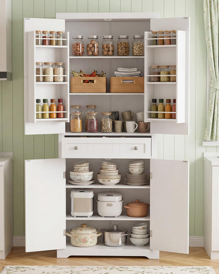 Giantex 72" Tall Kitchen Pantry Cabinet w/Drawer & Adjustable Shelves