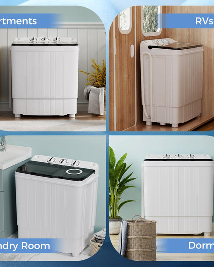Giantex Portable Washing Machine, 17.6lbs Compact Washer Spinner Combo with Pump Drain