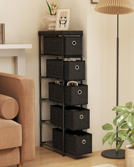 Giantex 5 Drawer Storage Cabinet with Fabric Drawers