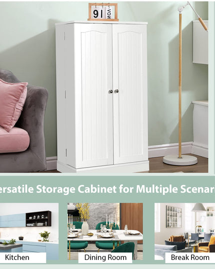 Giantex 41" Kitchen Pantry Cabinet, 2-Door Storage Cabinet with 17 Shelves