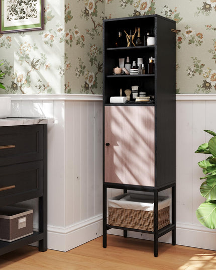 Giantex 57” Tall Bathroom Storage Cabinet, Bathroom Floor Cabinet with Door, Adjustable Shelves & Foot Pads