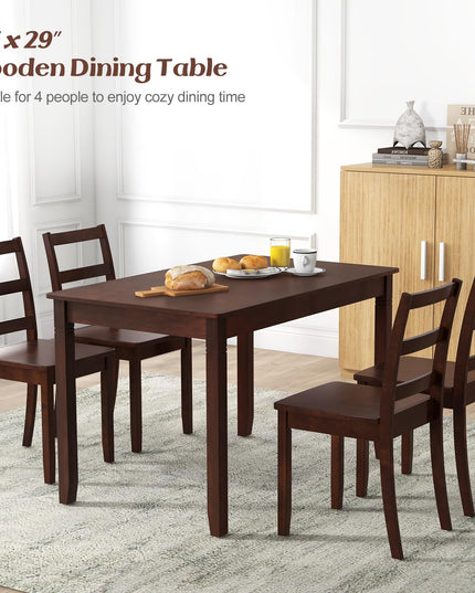 Giantex Dining Table for 4 People, 48” x 29” Kitchen Table with Wood Legs, Rectangular Dinner Table for Small Space