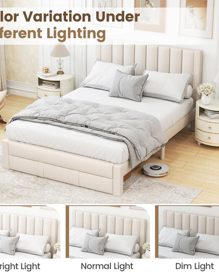Cadre de lit Queen Size Giantex avec tiroir de rangement