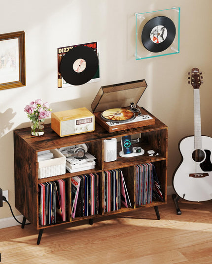 Giantex Large Record Player Stand with Charging Station