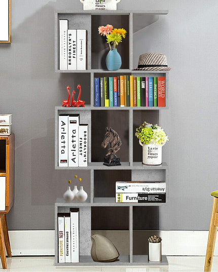 Freestanding Ladder Bookcase, 5-Layer Shelves Closet Organizer Rack Display Cabinet