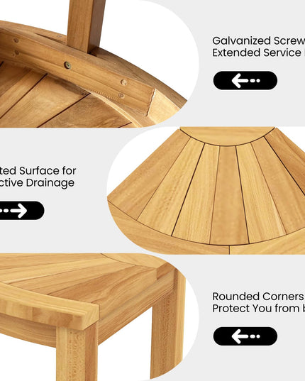 Giantex Corner Shower Stool - Teak Wood Shower Bench Seat with Storage Shelf for Shaving Legs