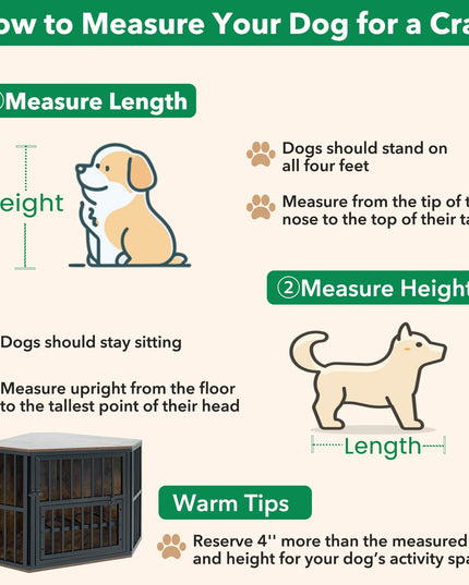 Giantex Wooden Corner Dog Crate Furniture with Adjustable & Reversible Elevated Feeder