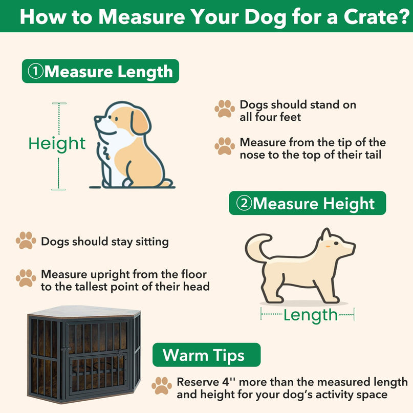 Giantex Wooden Corner Dog Crate Furniture with Adjustable & Reversible Elevated Feeder