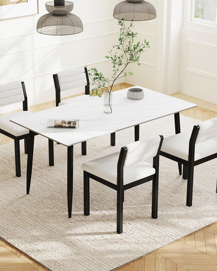 Giantex Sherpa Kitchen Chairs with Wood Frame & Padded Seat