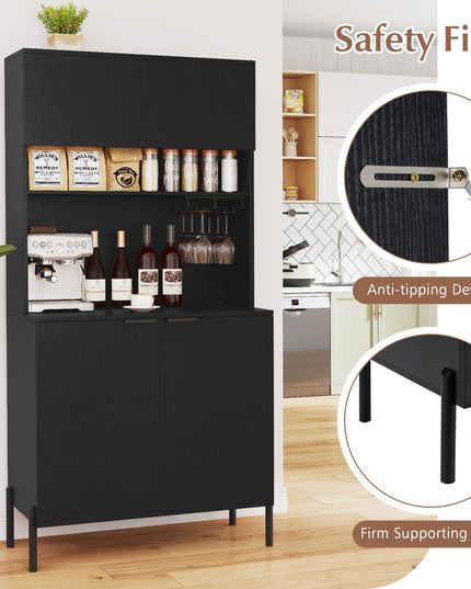 Giantex Meuble de cuisine garde-manger 64,5" avec station de charge