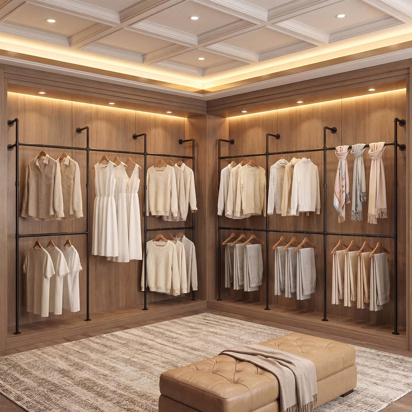 Giantex Industrial Pipe Clothing Rack for Wardrobe Closet