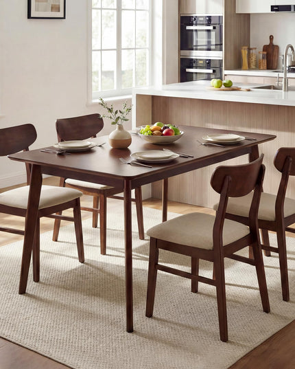 Giantex Dining Table for 4-6 People 47" Rectangular Wooden Kitchen Table