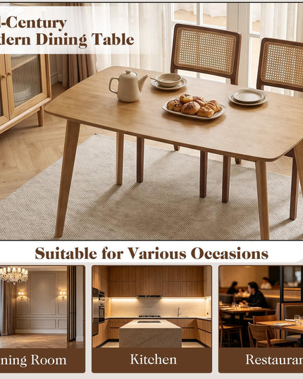 GIANTEX 47" Solid Wood Rectangular Dining Table w/Round Edges