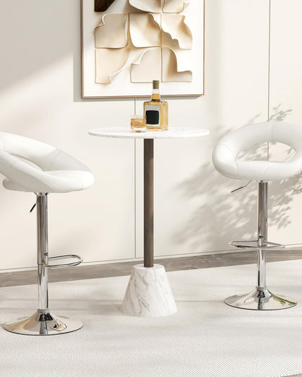 Giantex Adjustable Swivel Bar Stools, Modern PU Leather Counter Height Bar Chairs w/Hollowed Back