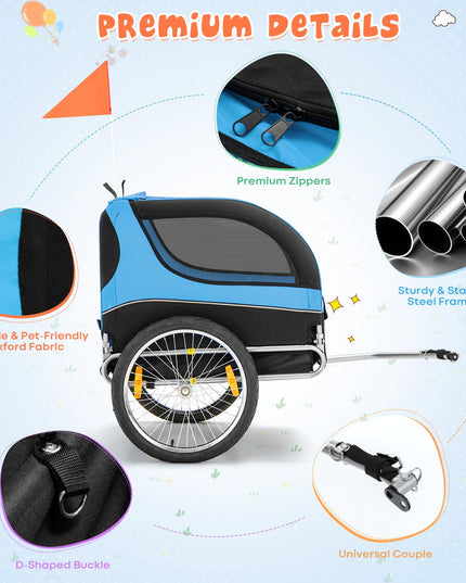 Giantex Dog Bike Trailer Pet Stroller, Small Medium Dog Bicycle Trailer Carrier Wagon