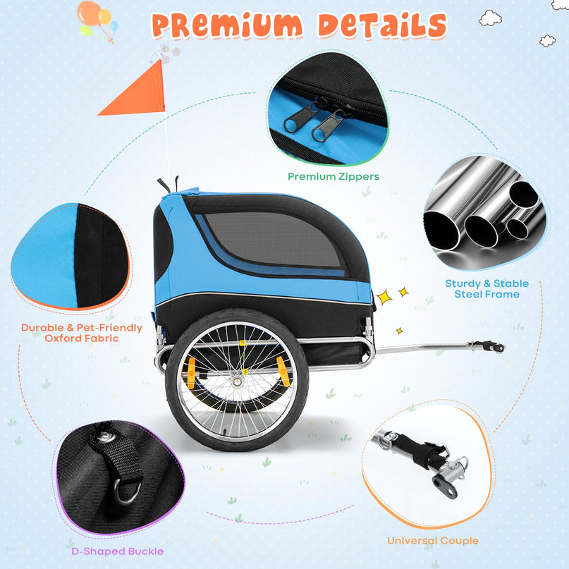 Giantex Dog Bike Trailer Pet Stroller, Small Medium Dog Bicycle Trailer Carrier Wagon