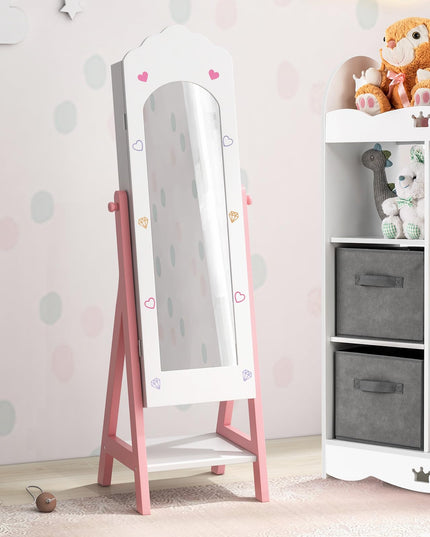 CHARMAID Kids Jewelry Organizer with Full Length Mirror