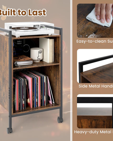 Giantex Record Player Stand with Charging Station