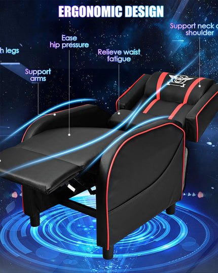 Gaming Recliner Chair, Racing Style Single Recliner Sofa - Giantex