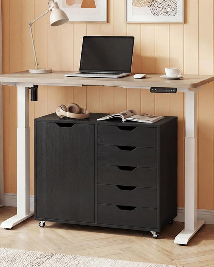 Giantex 5-Drawer File Cabinet with Door Mobile Printer Stand((31" W x 16" D x 25.5" H)
