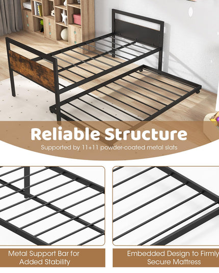 Giantex Metal Daybed with Trundle