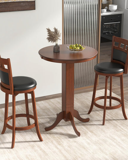 Giantex 3-Piece Bar Table and Chairs Set, Dining Table Set with 2 Swiveling Bar Stools