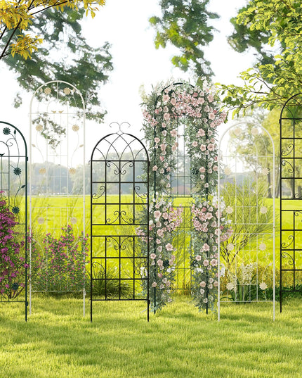 Giantex Garden Trellis, Tall Galvanized Steel Trellis for Climbing Plants